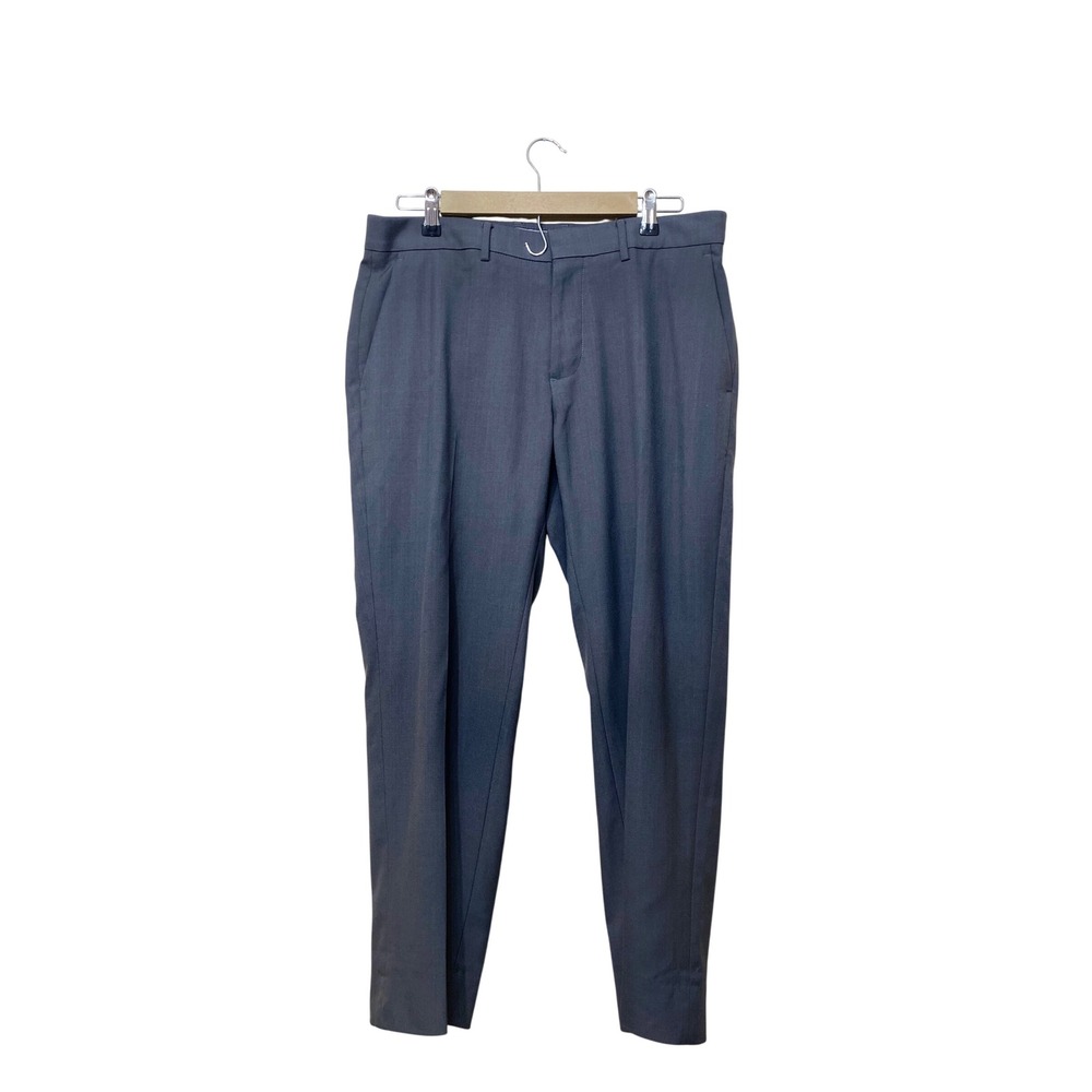 Mens Charcoal Gray Flat Front Haggar Dress Pants Recycled Blend‎ Trousers 34x30
